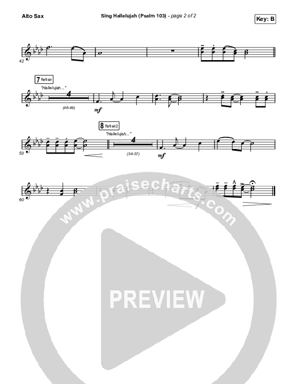 Sing Hallelujah (Psalm 103) Sax Pack (Kingdom Kids / Shane & Shane)