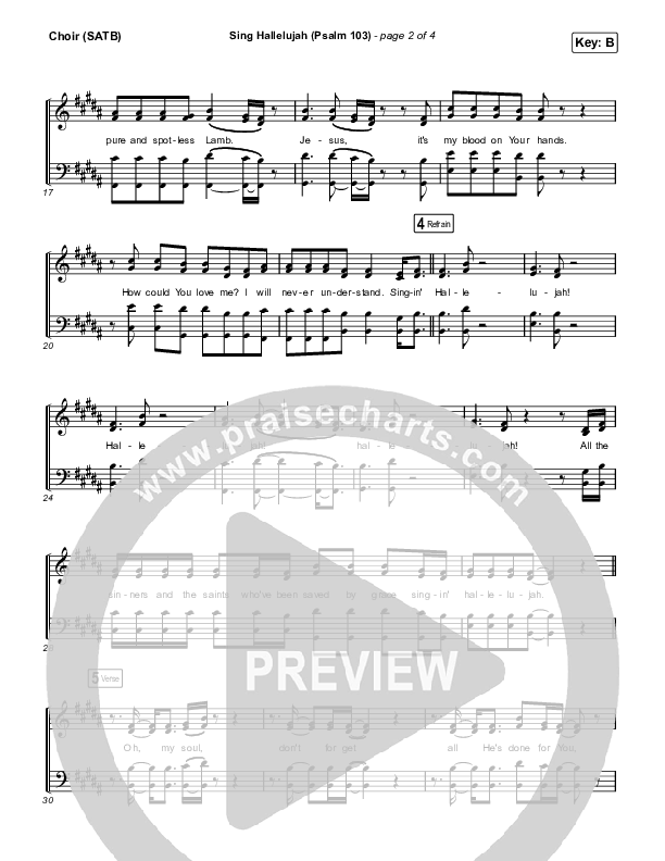 Sing Hallelujah (Psalm 103) Choir Sheet (SATB) (Kingdom Kids / Shane & Shane)