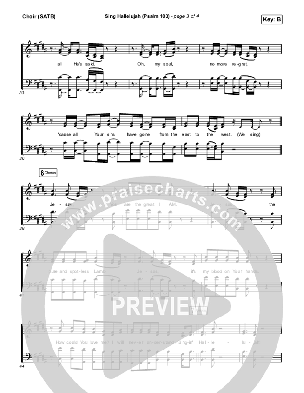 Sing Hallelujah (Psalm 103) Choir Sheet (SATB) (Kingdom Kids / Shane & Shane)