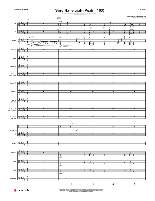 Sing Hallelujah (Psalm 103) Conductor's Score (Kingdom Kids / Shane & Shane)
