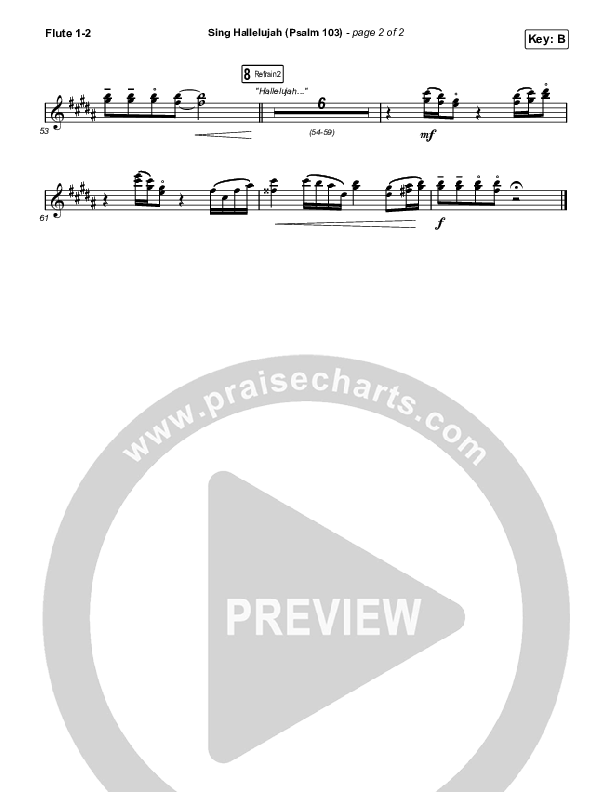 Sing Hallelujah (Psalm 103) Flute 1/2 (Kingdom Kids / Shane & Shane)
