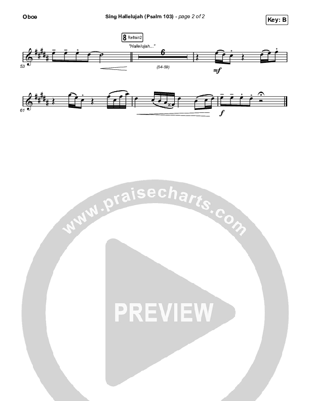 Sing Hallelujah (Psalm 103) Oboe (Kingdom Kids / Shane & Shane)