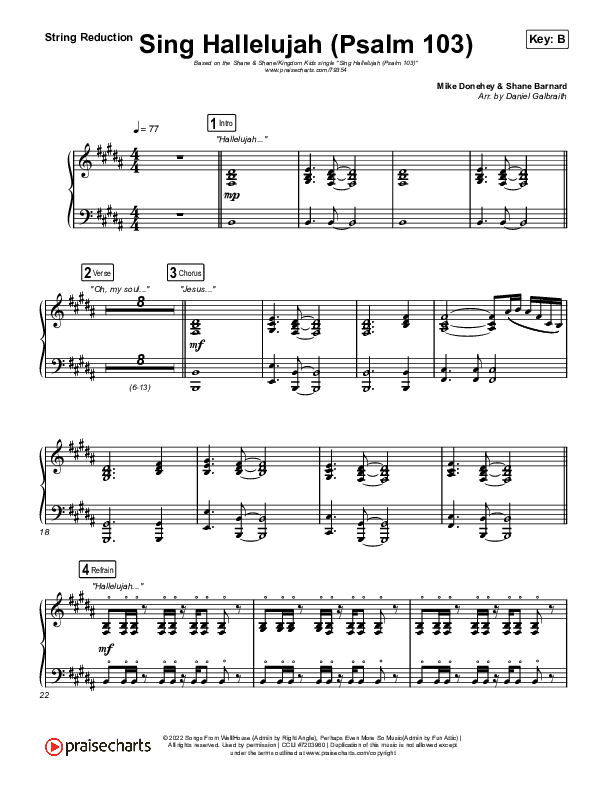 Sing Hallelujah (Psalm 103) String Reduction (Kingdom Kids / Shane & Shane)