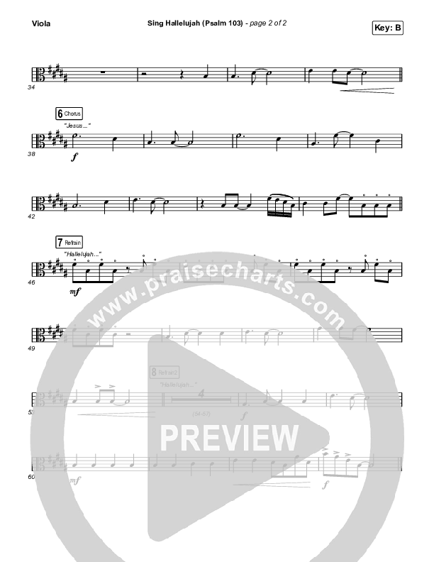 Sing Hallelujah (Psalm 103) Viola Sheet Music PDF (Kingdom Kids / Shane