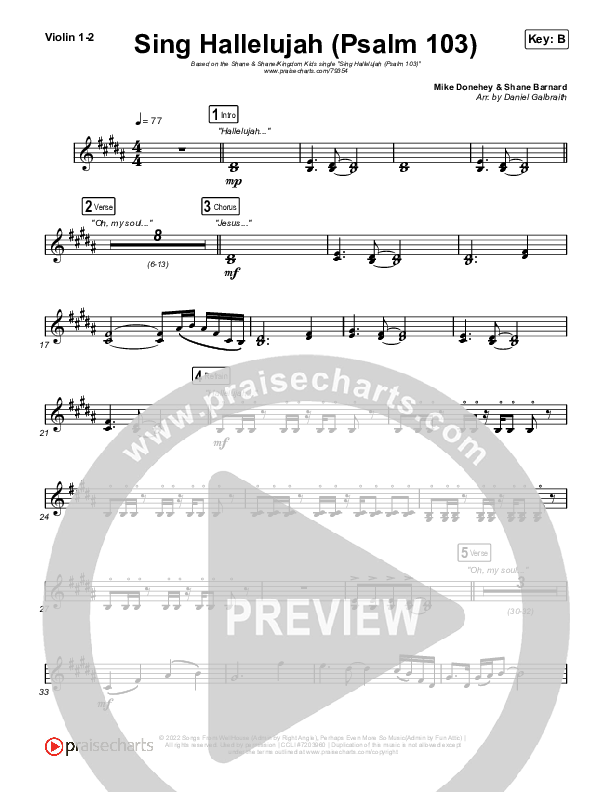 Sing Hallelujah (Psalm 103) String Pack (Kingdom Kids / Shane & Shane)