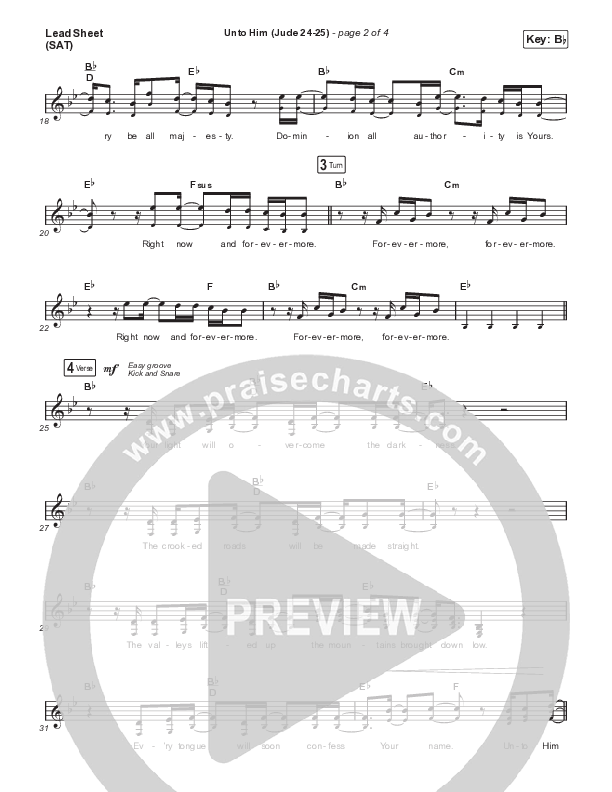 Unto Him (Jude 24-25) Lead Sheet (SAT) (Kingdom Kids / Shane & Shane)