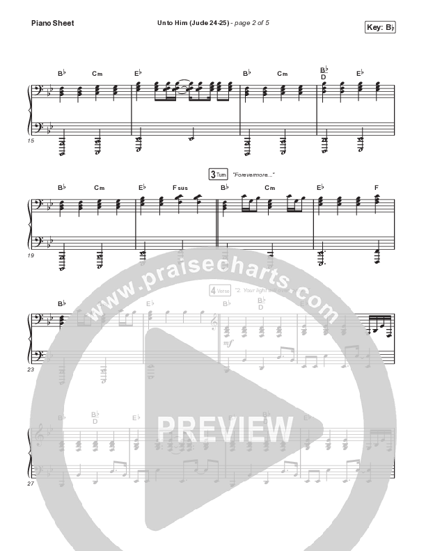 Unto Him (Jude 24-25) Piano Sheet (Kingdom Kids / Shane & Shane)