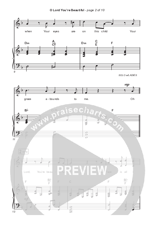 O Lord You're Beautiful (Worship Choir SAB) Octavo (SAB & Pno) (Chris Tomlin / Steffany Gretzinger / Arr. Mason Brown)