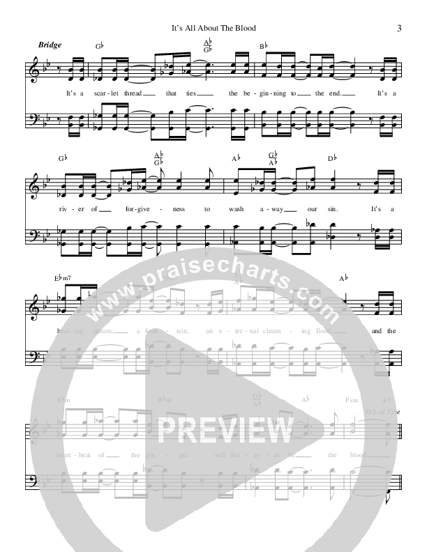 It's All About The Blood Lead Sheet (Brian Free & Assurance)