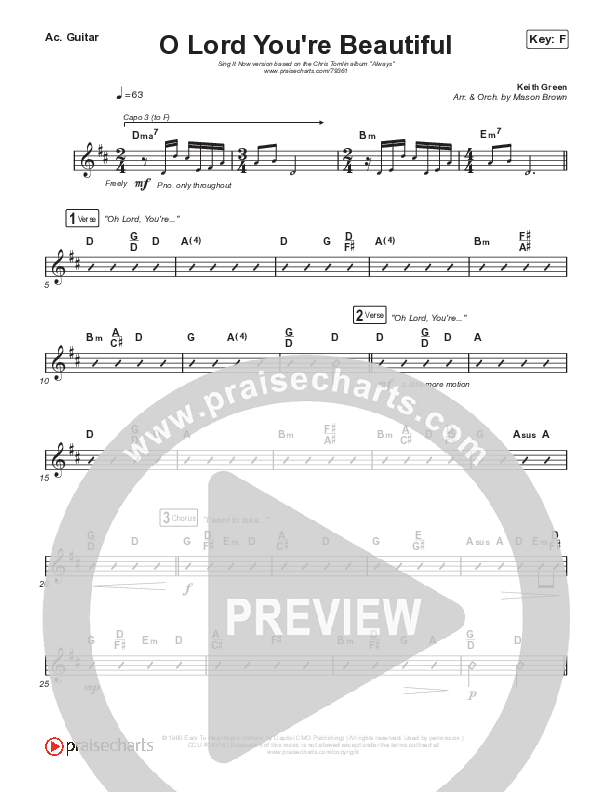 O Lord You're Beautiful (Sing It Now SATB) Rhythm Pack (Chris Tomlin / Steffany Gretzinger / Arr. Mason Brown)