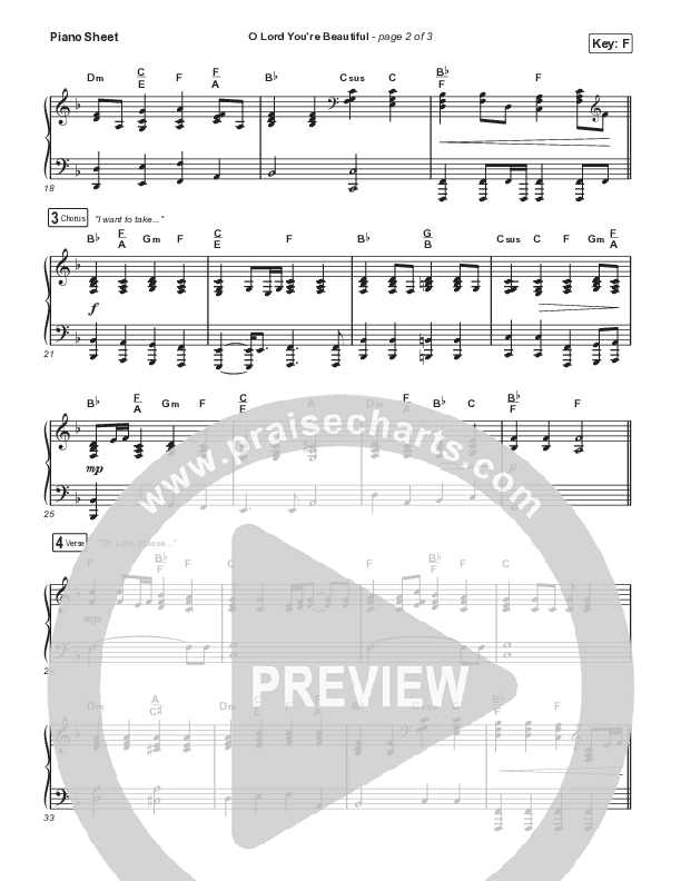 O Lord You're Beautiful (Sing It Now SATB) Piano Sheet (Chris Tomlin / Steffany Gretzinger / Arr. Mason Brown)
