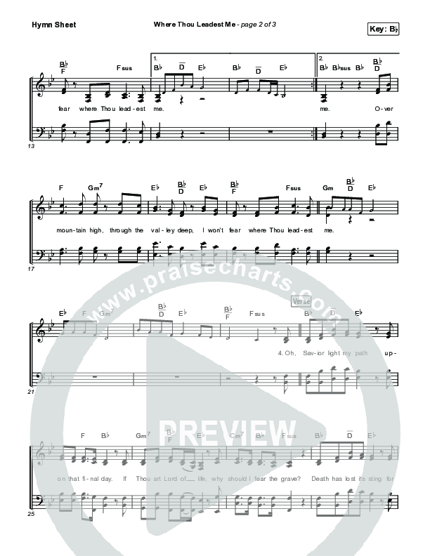 Where Thou Leadest Me Hymn Sheet (Keith & Kristyn Getty)