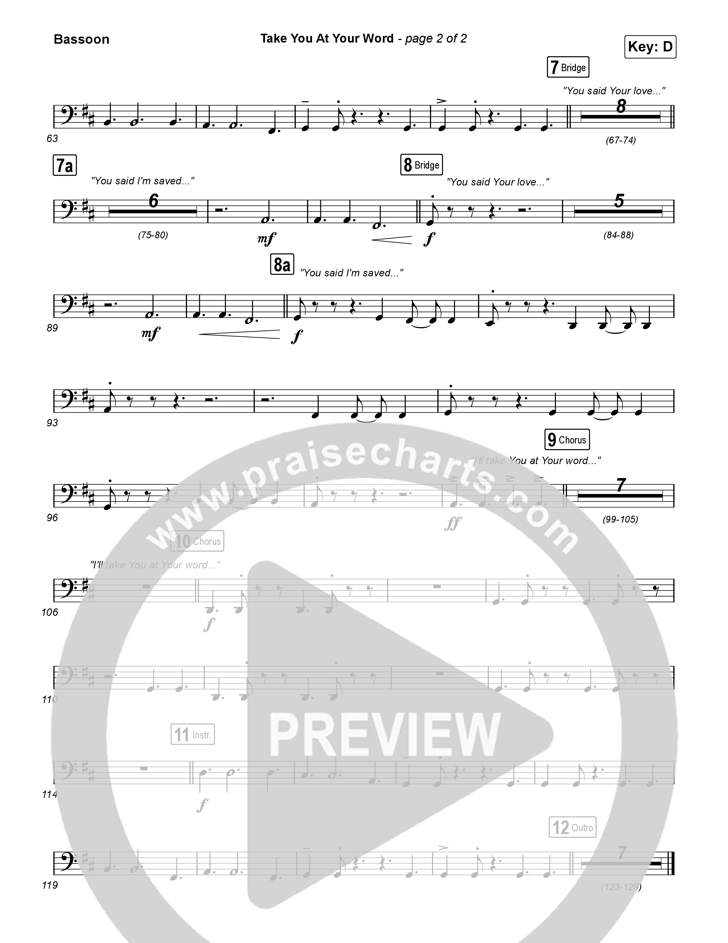 Take You At Your Word (Live) Bassoon (Cody Carnes / Benjamin William Hastings)