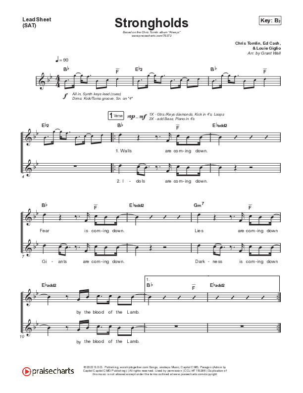 Strongholds Lead Sheet (SAT) (Chris Tomlin)