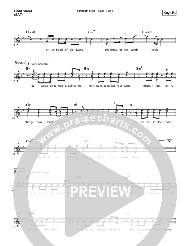 Strongholds Lead Sheet (SAT) (Chris Tomlin)