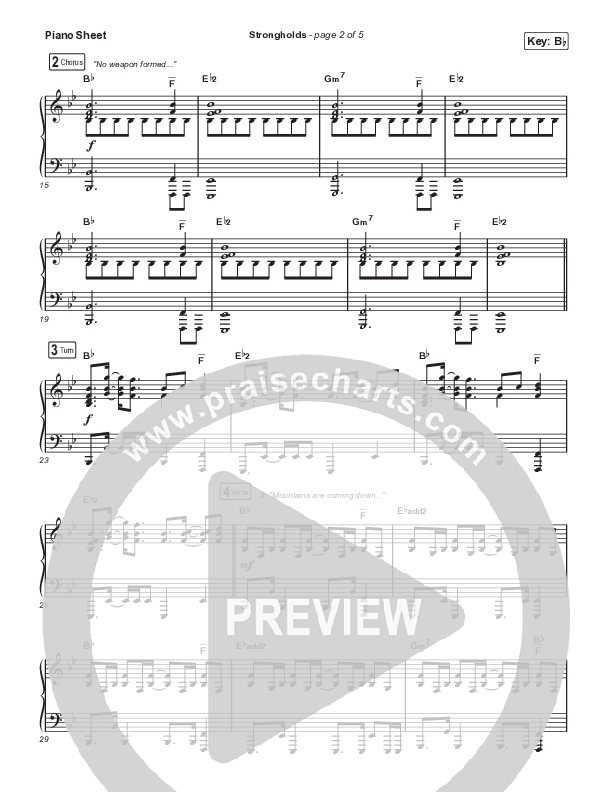 Strongholds Piano Sheet (Chris Tomlin)