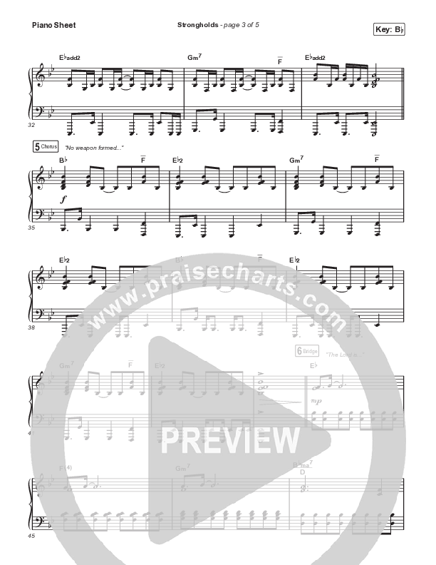 Strongholds Piano Sheet (Chris Tomlin)