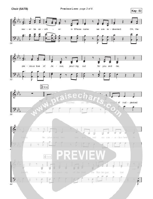 Precious Love Choir Sheet (SATB) (Chris Tomlin)