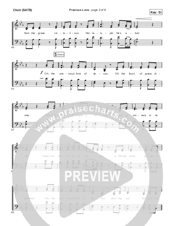 Precious Love Choir Sheet (SATB) (Chris Tomlin)