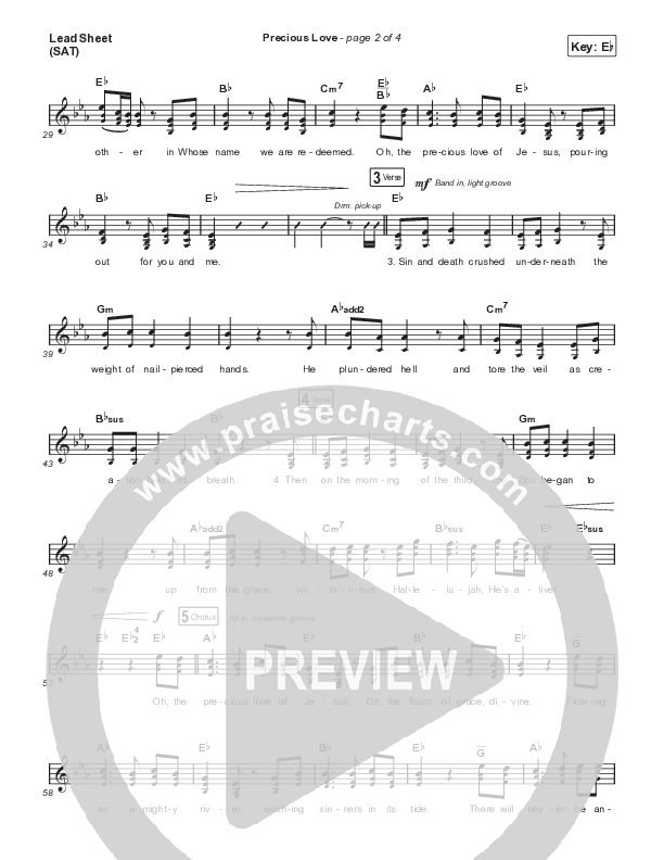 Precious Love Lead Sheet (SAT) (Chris Tomlin)