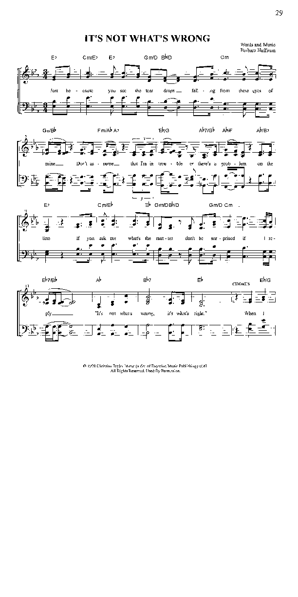 It's Not What's Wrong Lead Sheet (The Southern Brothers)