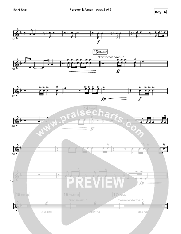 Forever & Amen (Live) Bari Sax (Cody Carnes / Kari Jobe)