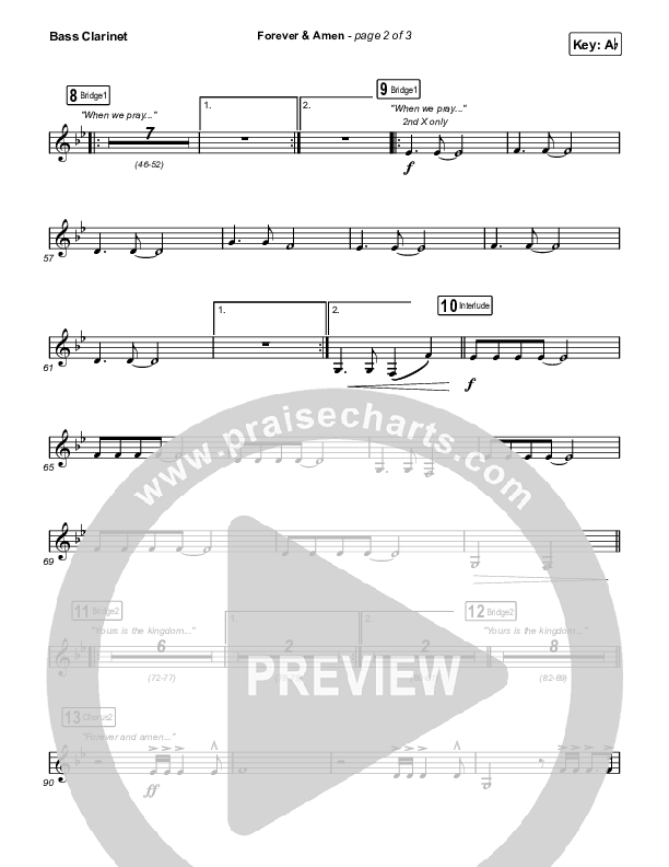 Forever & Amen (Live) Bass Clarinet (Cody Carnes / Kari Jobe)