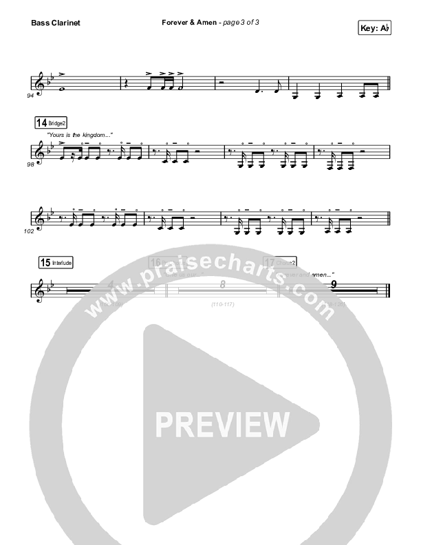 Forever & Amen (Live) Bass Clarinet (Cody Carnes / Kari Jobe)