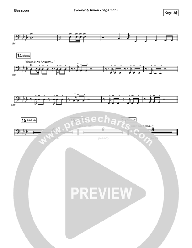 Forever & Amen (Live) Bassoon (Cody Carnes / Kari Jobe)