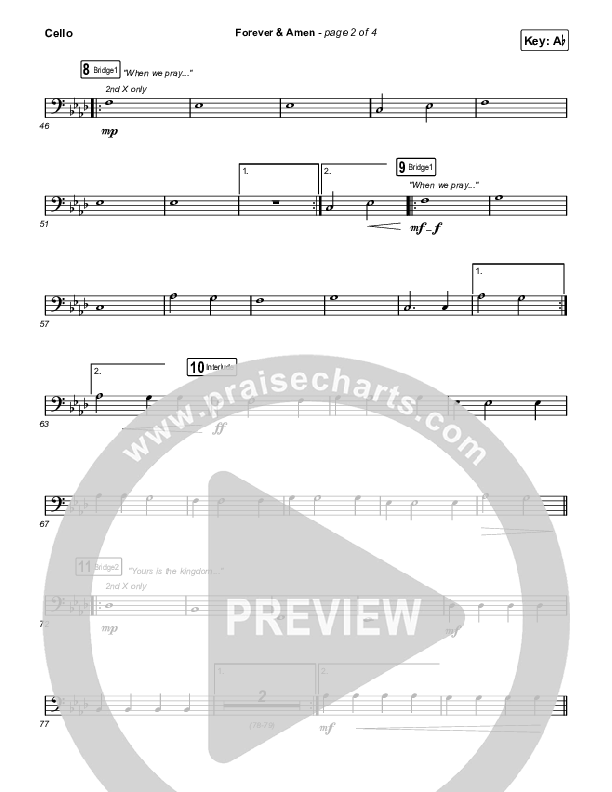Forever & Amen (Live) Cello (Cody Carnes / Kari Jobe)