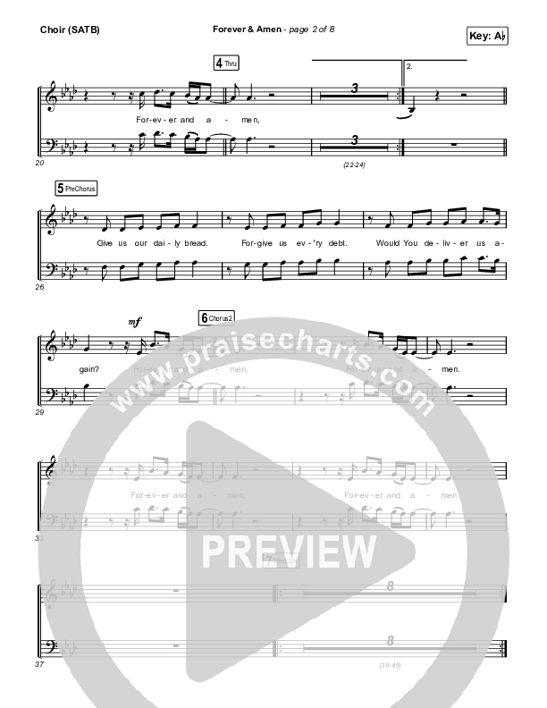 Forever & Amen (Live) Choir Sheet (SATB) (Cody Carnes / Kari Jobe)