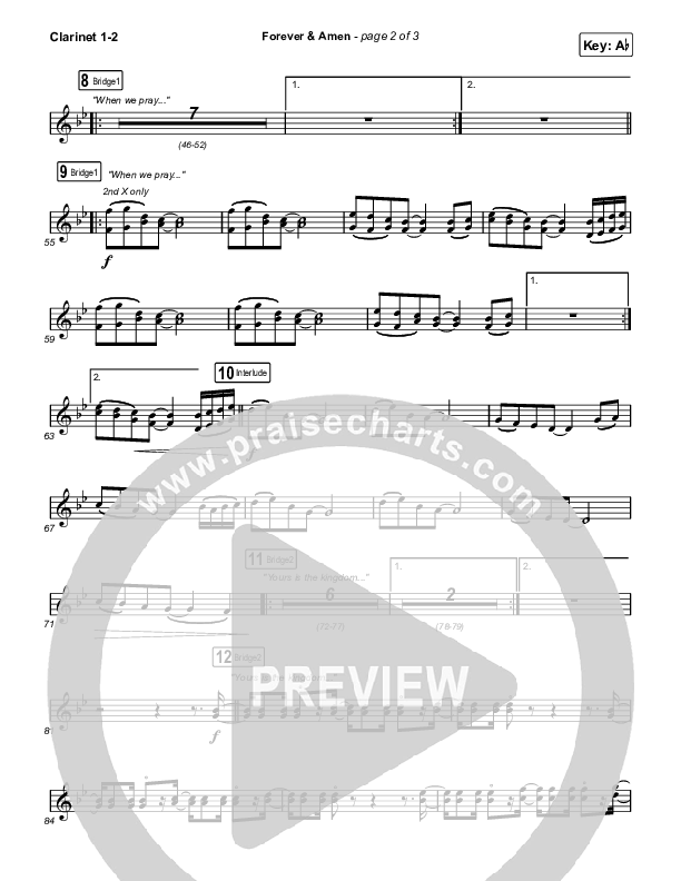 Forever & Amen (Live) Clarinet 1/2 (Cody Carnes / Kari Jobe)