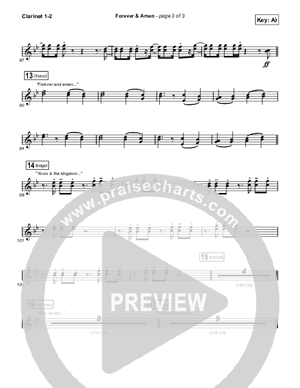 Forever & Amen (Live) Clarinet 1/2 (Cody Carnes / Kari Jobe)