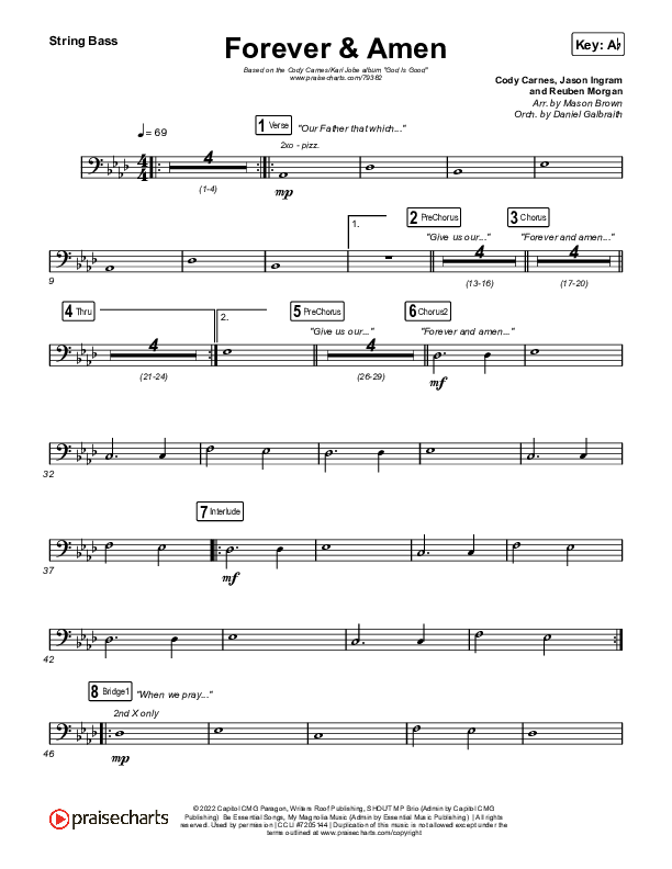 Forever & Amen (Live) Double Bass (Cody Carnes / Kari Jobe)