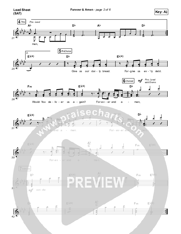 Forever & Amen (Live) Lead Sheet (SAT) (Cody Carnes / Kari Jobe)