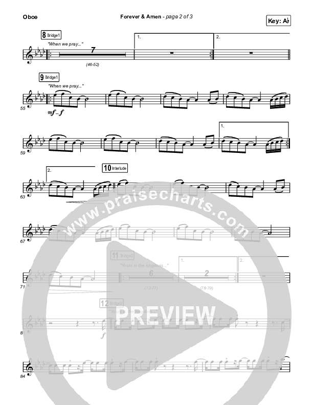Forever & Amen (Live) Oboe (Cody Carnes / Kari Jobe)