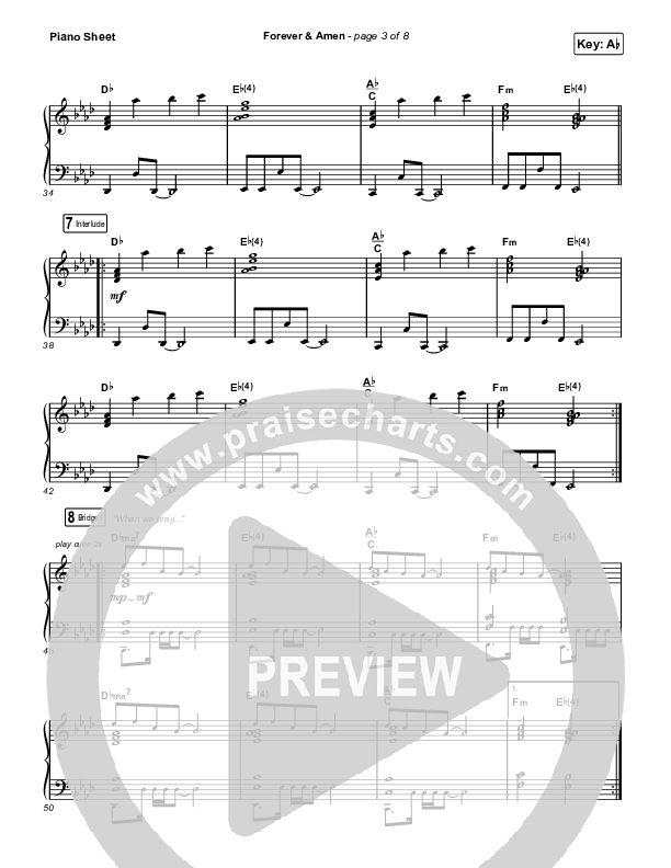 Forever & Amen (Live) Piano Sheet (Cody Carnes / Kari Jobe)