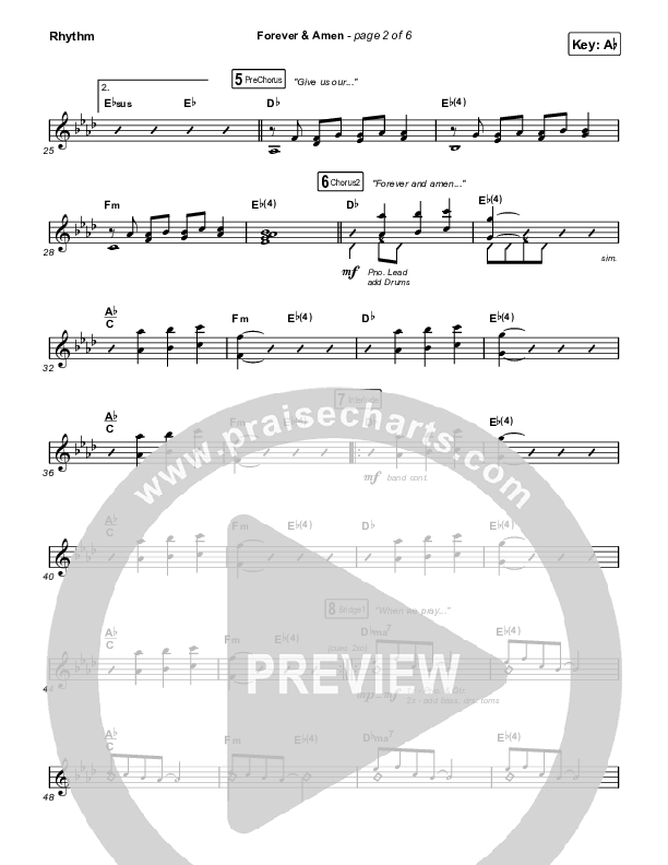 Forever & Amen (Live) Rhythm Chart (Cody Carnes / Kari Jobe)