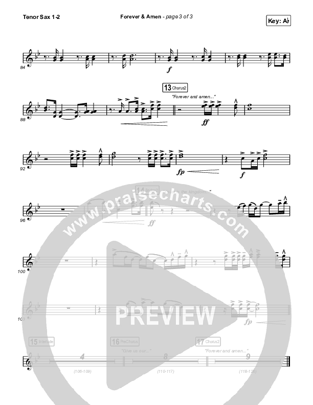 Forever & Amen (Live) Tenor Sax 1/2 (Cody Carnes / Kari Jobe)