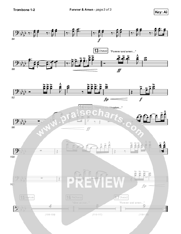 Forever & Amen (Live) Trombone 1/2 (Cody Carnes / Kari Jobe)