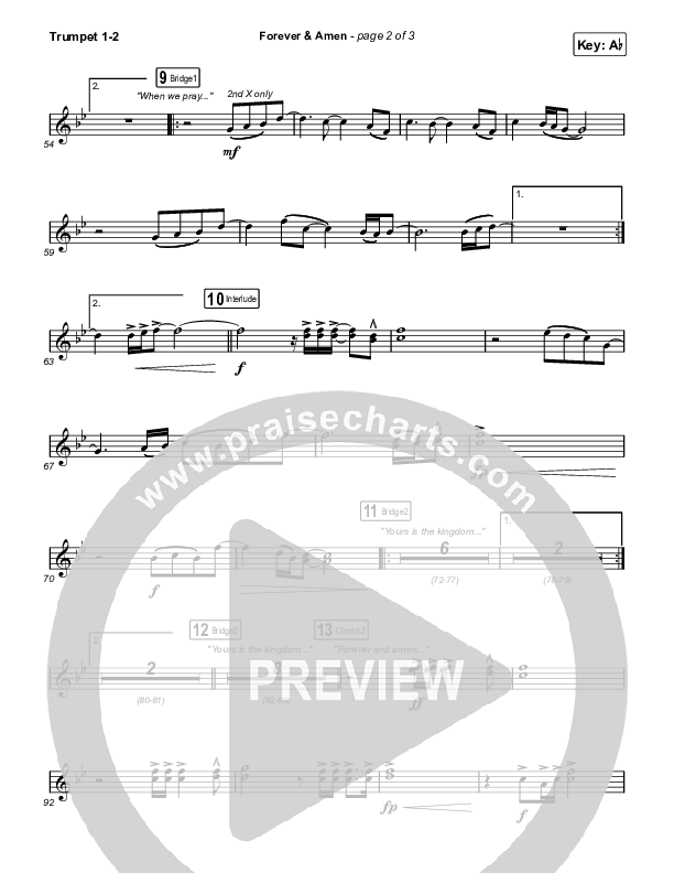 Forever & Amen (Live) Trumpet 1,2 (Cody Carnes / Kari Jobe)