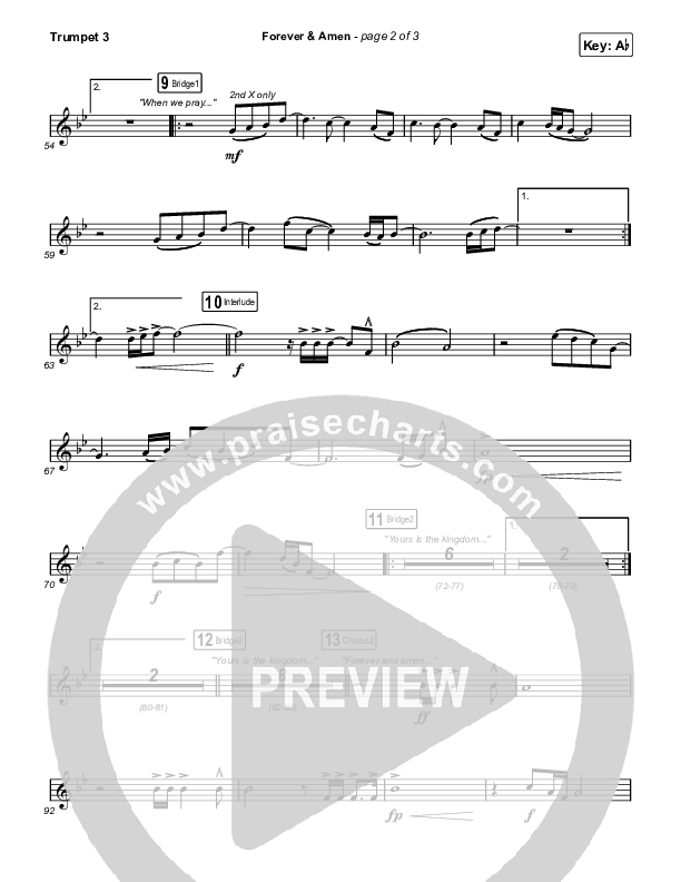 Forever & Amen (Live) Trumpet 3 (Cody Carnes / Kari Jobe)