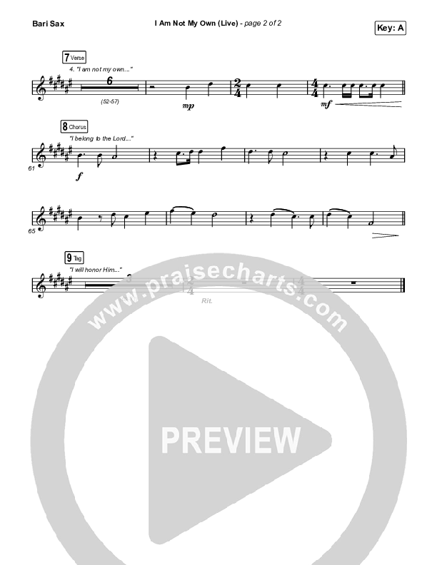 I Am Not My Own (Live) Bari Sax (Keith & Kristyn Getty / Skye Peterson)