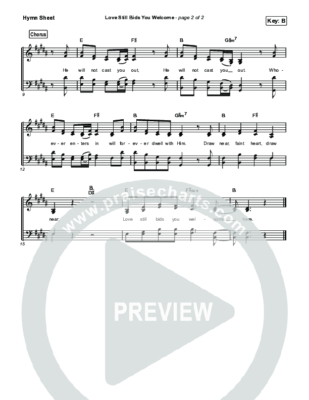 Love Still Bids You Welcome Hymn Sheet (Keith & Kristyn Getty / Skye Peterson)