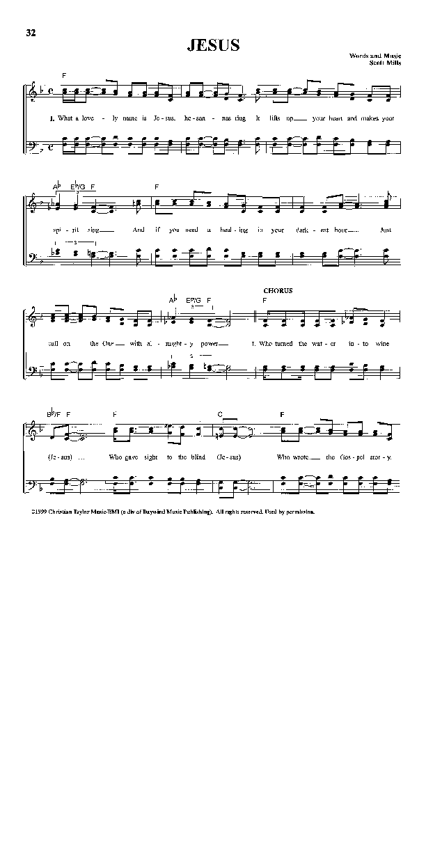 Jesus Lead Sheet (The Southern Brothers)