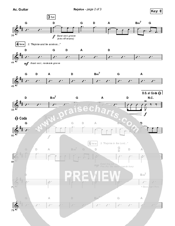 Rejoice Acoustic Guitar (Keith & Kristyn Getty / Rend Collective)