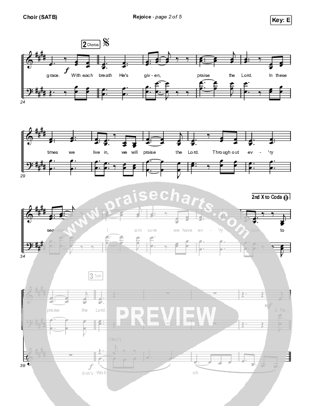 Rejoice Choir Sheet (SATB) (Keith & Kristyn Getty / Rend Collective)
