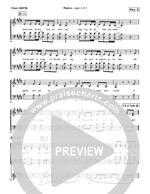 Rejoice Choir Sheet (SATB) (Keith & Kristyn Getty / Rend Collective)