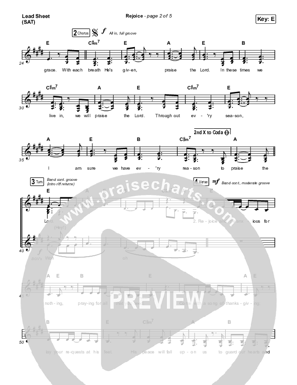 Rejoice Lead Sheet (SAT) (Keith & Kristyn Getty / Rend Collective)