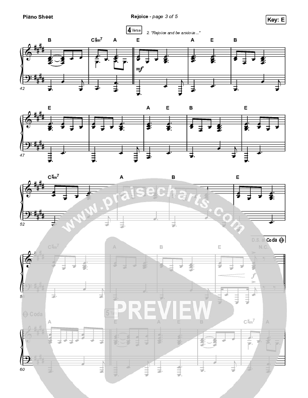 Rejoice Piano Sheet (Keith & Kristyn Getty / Rend Collective)